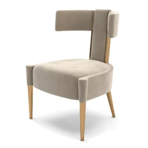 Modern beige velvet accent chair