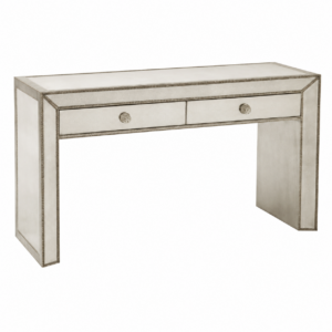 Zara Antique Mirror Console with Velvet Bench