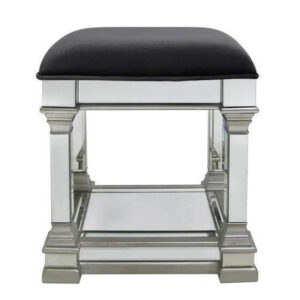 Naxos Black Velvet Silver Stool