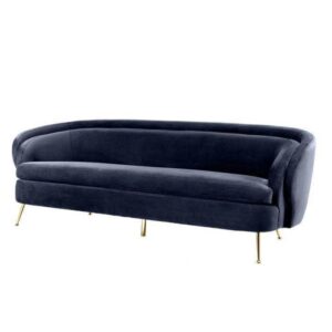 Oroton Dark Blue Brass Sofa 220cm