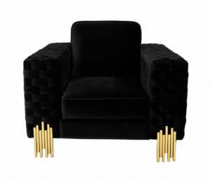 Clement Black Velvet Gold Sofa