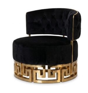 Legacy Black Velvet Brass Chair