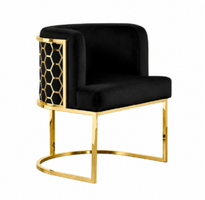 Hive Navy Velvet Gold Dining Chair