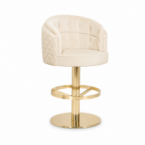 Otto Cream Velvet Brass Counter Stool