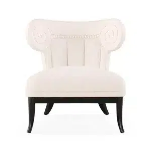 Acropolis Ivory Linen Oak Accent Chair