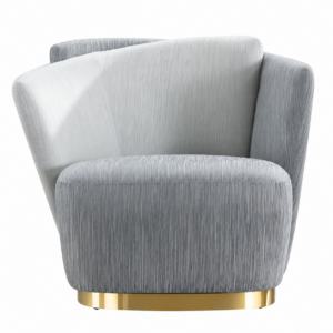 Napoleon Light Grey Velvet Brass Accent Chair