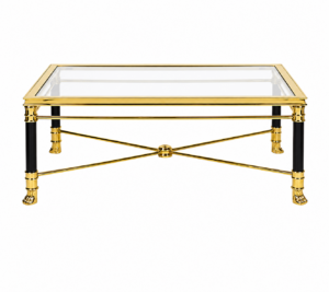 Van Cleef Brass Glass Coffee Table