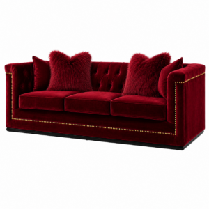 Grande Rouge Velvet Brass Sofa
