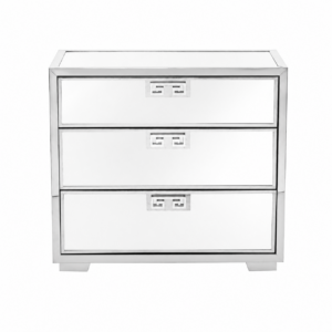 Grecian Chrome Glass Bedside Table