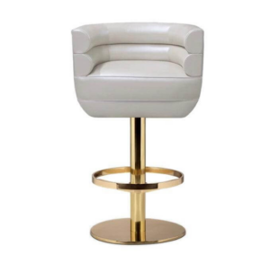 Luxor Cream Leather Gold Counter Stool
