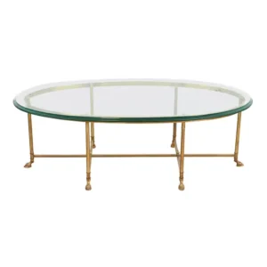 Le Barge Antique Brass Glass Coffee Table
