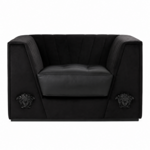 Rosenthal Black Velvet Gold Sofa 110cm