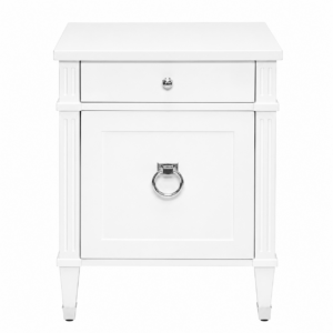 Lily White Lacquer Nickel Sidetable