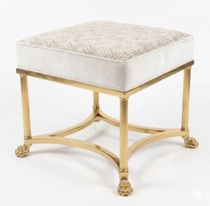 Heiress Pearl Jacquard Brass Stool
