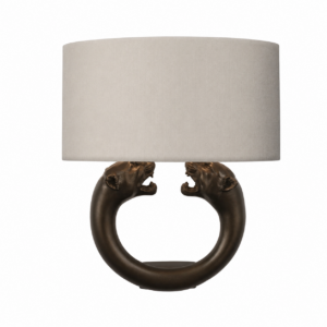 Panthere Bronze Wall Light with Beige Bronze Shade