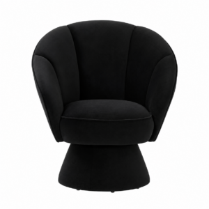 Aurora Black Velvet Swivel Dining Chair