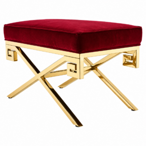 Okuro Rouge Velvet Gold Stool