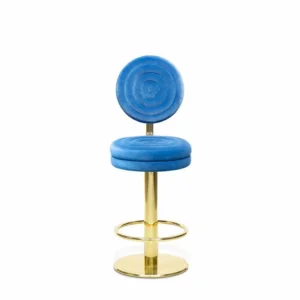 Essendon Blue Velvet Gold Counter Stool