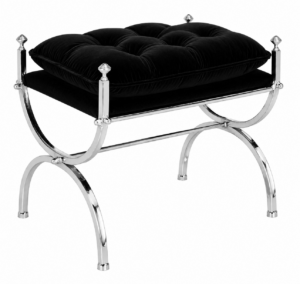 Napoleon Black Velvet Chrome Stool