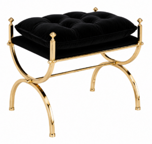 Napoleon Black Velvet Gold Stool