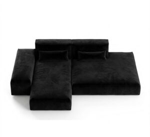 Brentwood Black Velvet Modular Daybed