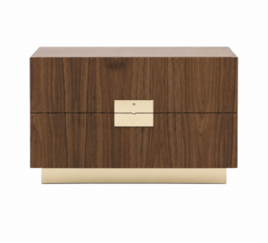 Porto Brown Walnut Gold Bedside