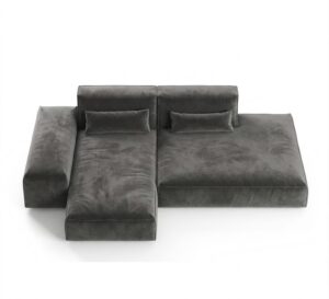 Brentwood Grey Velvet Velvet Modular Daybed