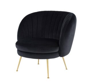 Sebastian Black Velvet Gold Chair