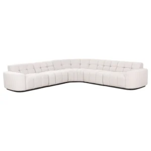 Modern L-shaped white sectional sofa