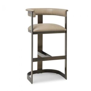 Harrison Beige Leather Bronze Counter Stool