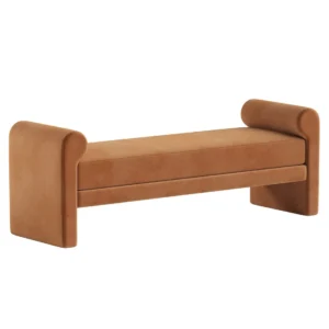 Gala Light Rust Velvet Bench