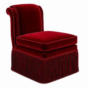 Boudoir Red Velvet Fringe Chair