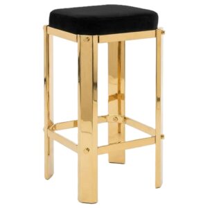 Jacques Black Velvet Lucite Chrome Counter Stool