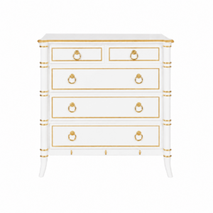 Brighton White Lacquer Gold Dressing Cabinet