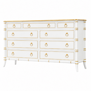 Brighton White Lacquer Gold Dressing Cabinet