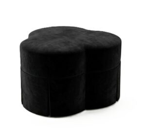 Laurent Black Velvet Skirt Stool