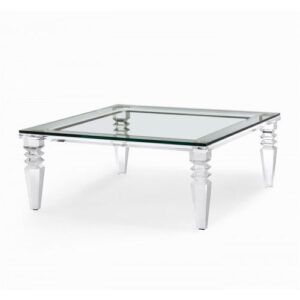 Deco Lucite Glass Square Coffee Table