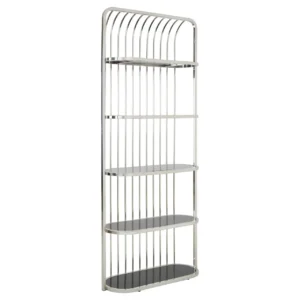 Elliot Chrome Black Glass Etagere