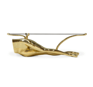 Silhouette Smoked Glass Brass Coffee Table