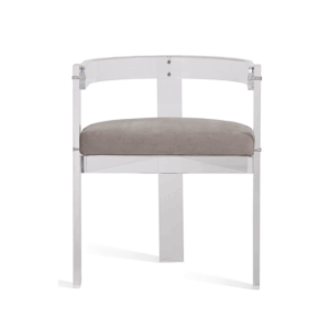 Darcy Light Grey Velvet Lucite Dining Chair