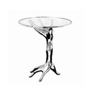 Dichotomy Chrome Glass Sidetable