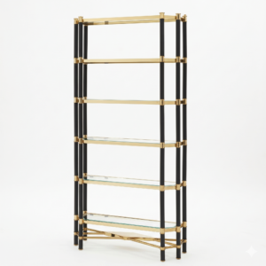 Florence Gold Black Glass Etagere