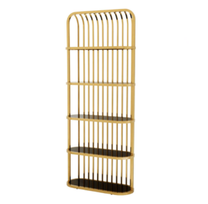 Elliot Brass Black Glass Etagere