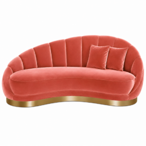 Olympia Fuscia Velvet Brass Sofa
