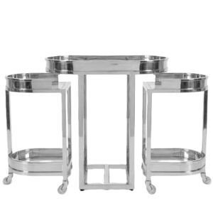Pickard Nickel Glass Bar Cart