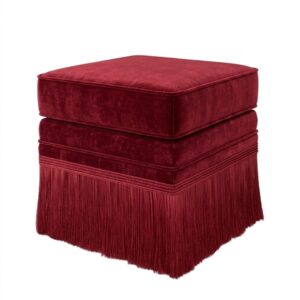 Rochas Red Velvet Fringe Stool