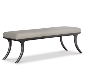 Barlow Light Grey Linen Bronze Bench
