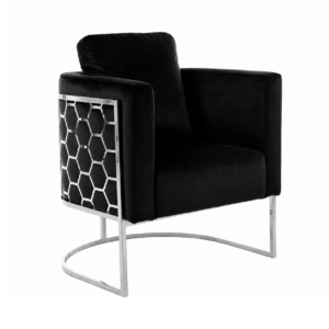Hive Black Velvet Chrome Chair