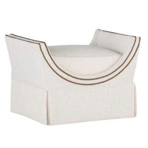 Gabrielle Ivory Linen Brass Stool