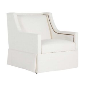 Gabrielle Ivory Linen Brass Armchair